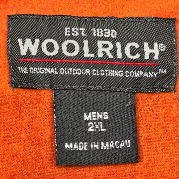 Woolrich Mens 2XL Burnt Orange Cotton Chamois Flannel Button Down Shirt Rust - Picture 6 of 12